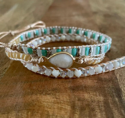 Maansteen Druppel Wikkelarmband Myspirituals