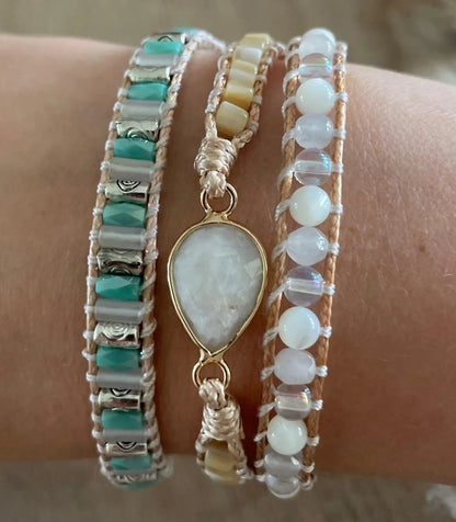 Maansteen Druppel Wikkelarmband Myspirituals