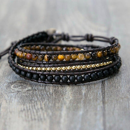 Leren Tijgeroog Armband Myspirituals