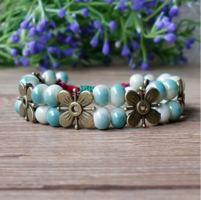 Natuurstenen Bloemen Armband Myspirituals
