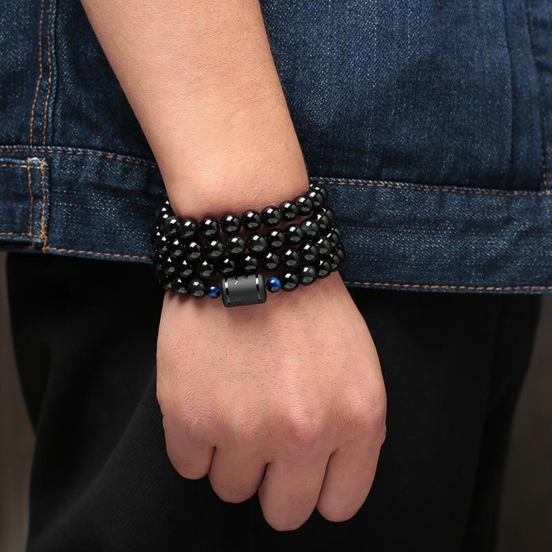 Obsidiaan Armband met Blauwe tijgeroog Myspirituals