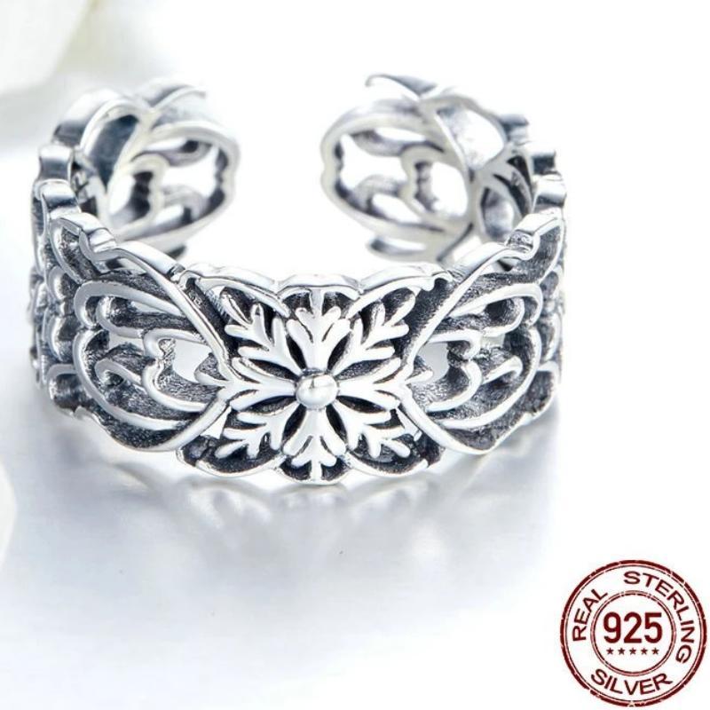 Zilveren Open Lotus Bloem Ring Myspirituals